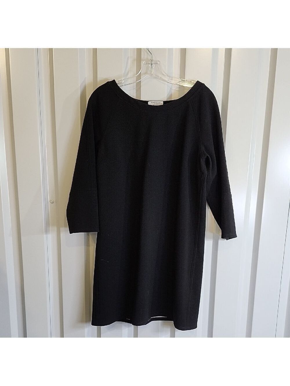 Emerson Fry Womens Classic Black 3/4 Sleeve Dress Heavy Ponte Knit Size Large